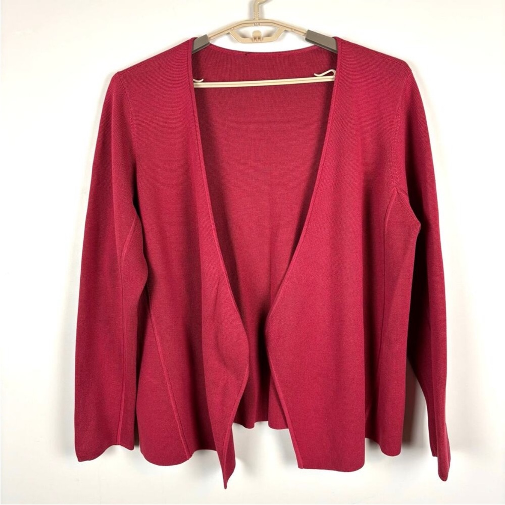 Eileen Fisher pink-red open cardigan sweater Silk/Cotton approx. 1X/2X